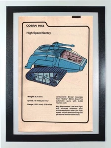 Cobra HISS Tank G.I.Joe Order of Battle Karteikarte gerahmt Original Comic Buch Seite - Bild 1 von 7