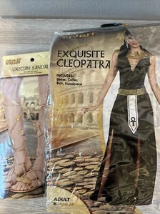 Squisito costume da donna Cleopatra taglia small con sandali greci abito Halloween - Foto 1 di 5