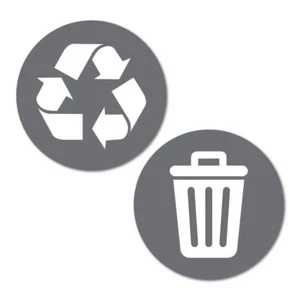 Grey Recycle Trash Bin Stickers Decal - Picture 1 of 1