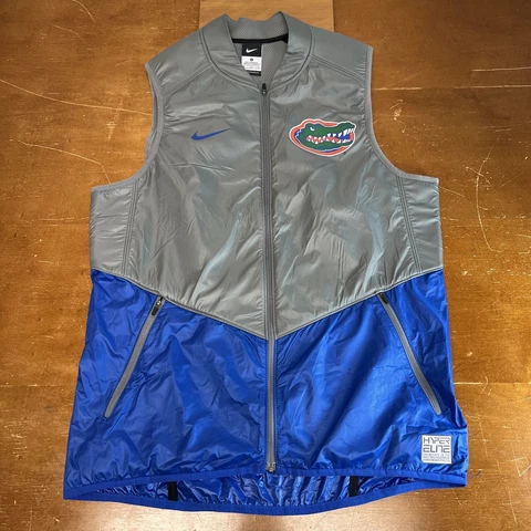 Florida Gators Jacket Men Medium Blue Vest Full Zip Sleeveless Windbreaker Nike Cover