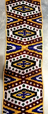 3.2 Yard HANDMADE UZBEK SILK IKAT ALO BAKHMAL VELVT FABRIC # 1770 - Image 1 of 3