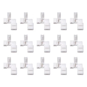 8mm 2P Conector Esquina En Forma L Para Tira Luces Led Un Solo Color 3528 15Pcs - Imagen 1 de 3