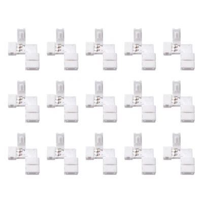 8mm 2P Conector Esquina En Forma L Para Tira Luces Led Un Solo Color 3528 15Pcs - Imagen 1 de 3