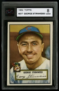 1952 TOPPS BASEBALL ~ #217 ~ GEORGE STIRNWEISS ~ CLEVELAND INDIANS ~ KSA 8 NM-MT - Bild 1 von 1