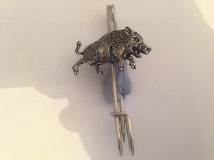 A68 Wild Boar 3   kilt pin Scarf or Brooch pin pewter emblem 3" 7.5 cm - Picture 1 of 1