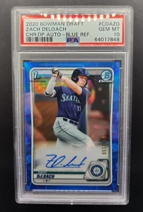 Zach Deloach 2020 Bowman Chrome Blue Refractor Auto #/150 PSA 10 - Picture 1 of 2