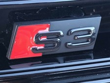 Audi S3 Front Grille Small Badge Gloss Black / Red Brand New