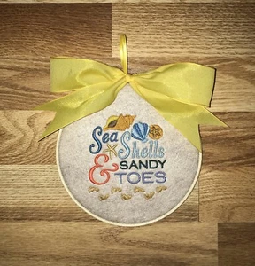 Beach Sign - Sea Shells and Sandy Toes - Beach House Decor - Picture 1 of 1