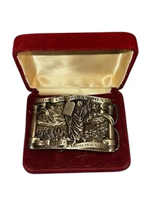 VTG. 1984 BIBLE BELT BUCKLE MOSES & 10 COMMANDMENTS #2303/10000 - Picture 1 of 5