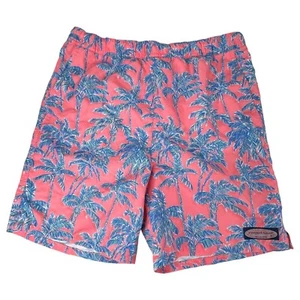 Vineyard Vines Swim Trunk Boy Youth Blue Peach Palm Tree Tropical XL Swim Suit - Picture 1 of 6