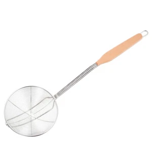 Wooden Handle Wire Leaking Net Skimmer with Stainless Steel Long - Picture 1 of 12