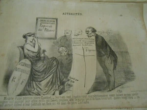 Caricature 19èm - Ordre du Jour Modèle d'une pétition genre Lucinet - Picture 1 of 1