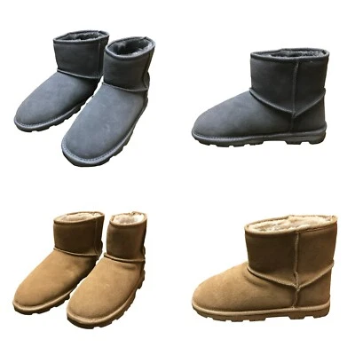 Womens Slipper Boot Suede Stain Resistant Faux Fur Lining Ankle Boots