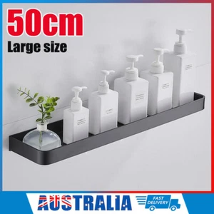 50cm Bathroom Shelves Kitchen Wall Shelf Shower Rectangle Storage Rack Aluminium - Picture 1 of 8