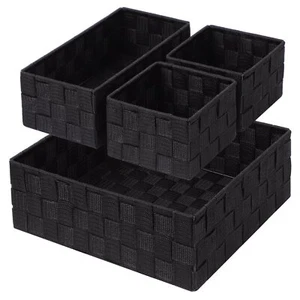 Woven Storage Baskets for Organizing, Small Black Baskets Cube Bin Container ... - Picture 1 of 6