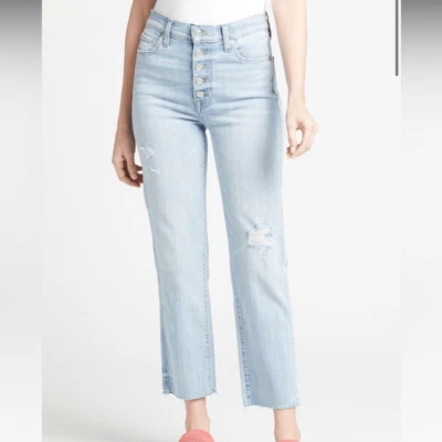 Новый 7 для всего человечества высокая талия укороченный прямой джинсы - Изображение 1 из 4