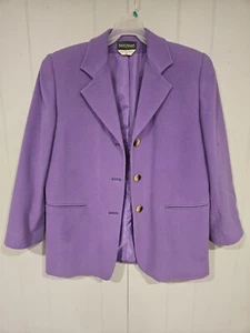 Harve Benard Womens Wool Nylon Dress Blazer Jacket Size 10 Purple 21-1/2 Pit/Pit - Picture 1 of 5