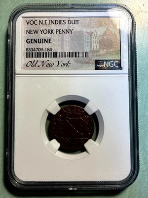 1746 New York Penny VOC N.E. Indies Duit NGC GENUINE (509.184) - Image 1 of 2