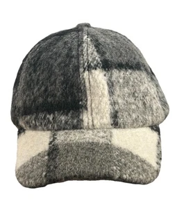 Free People Hat Cap Strapback Women Buffalo Check Plaid Checker Pattern Fleece - Picture 1 of 9