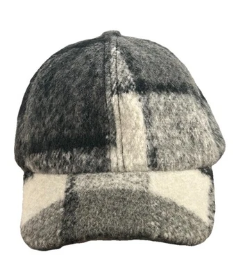 Free People Hat Cap Strapback Women Buffalo Check Plaid Checker Pattern Fleece - Image 1 of 4