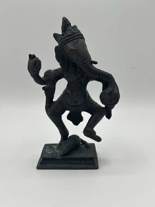 Vintage Messing tanzende Ganesha Statue - Made in India - 6,5 cm hoch - Bild 1 von 5