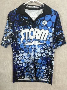 Storm Blue Psychedelic Funk schneller Versand CoolWick Schärpe Reißverschluss Bowling Trikot Austin - Bild 1 von 5