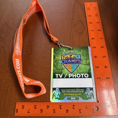 2011 Champs Bowl FSU SEMINOLES FOOTBALL TV Photo Press Pass Laminate - Image 1 of 4