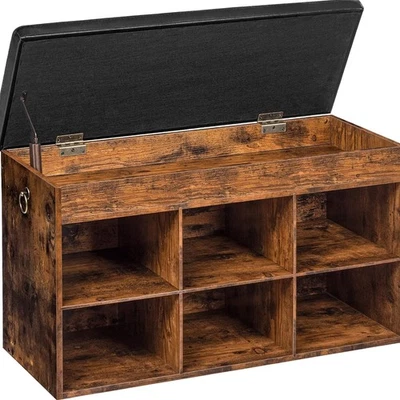 Schuhbank Holz gepolstert Stauraum Sitzbank modern für Flur, Schlafzimmer - Bild 1 von 4