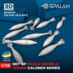 Set of scale models 120-mm caliber mines (10 psc) Scale 1:72 Spalah SP16772 - Picture 1 of 1