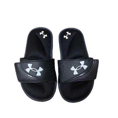 Under Armour kids slides size 12 black slip on shoes boys girls - Image 1 of 4
