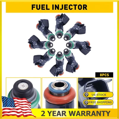 NOVO PACOTE COM 8 INJETORES DE COMBUSTÍVEL PARA 2007-2009 CHEVROLET TAHOE SILVERADO 4.3L-6.2L 5.3L - Imagem 1 de 4