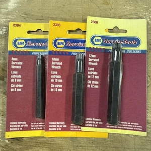 Napa 8mm 10mm 12mm Serrated Wrench USA 2304 2305 2306 12pt Triple Square New - Picture 1 of 4