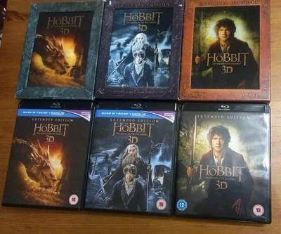 The Hobbit Extended Edition 3D Blu-ray Trilogy Box Set Bundle UK - Image 1 of 3