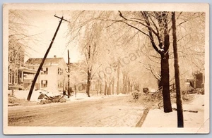 K40/ Vermontville? Michigan RPPC Postcard c1910 Snow Homes Street 74 - Picture 1 of 2