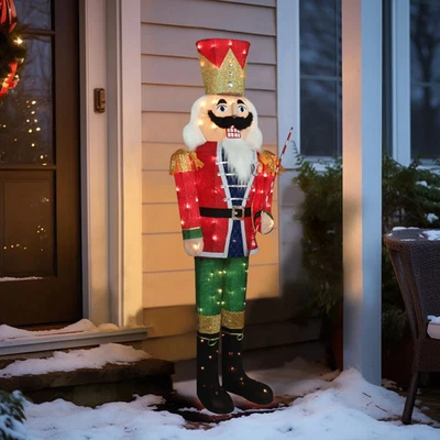 VEIKOUS 5 ft. 3D Warm White Light Nutcracker Christmas - Image 1 of 4