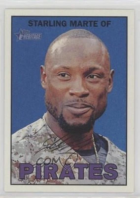 2016 Topps Heritage Gum Damage Back Starling Marte #140 - Image 1 of 2