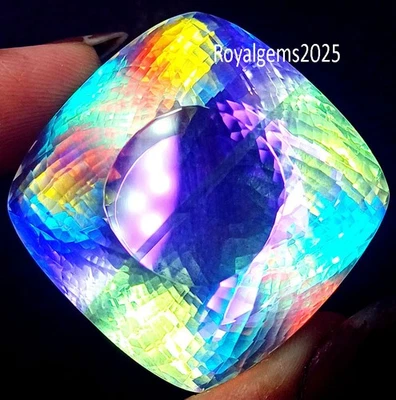 Cushion Shape 244.50 Ct Certified Mystic Quartz In Rainbow Color Loose Gemstone - Image 1 of 4
