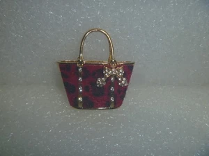 Rote samtige, gold & weiße Strass Handtasche für Barbie oder SSF ~ * ~ Lesen Sie mehr unten - Bild 1 von 7