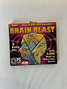 Brain Blast Buku - 3 Games Sudoku, Kakuro, & Mahjongg. PC CD ROM Sealed Windows - Picture 1 of 8