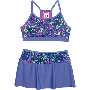 Under Armour Girls 2 PC Bikini Top & Swim Skirt Set Youth Size 16 Swimsuit NWT - Picture 1 of 7