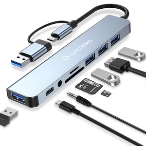 Hub USB USB C Hub Divisor USB 7 en 1 Extensor USB con 4 puertos USB 1 puerto USBC... - Imagen 1 de 8