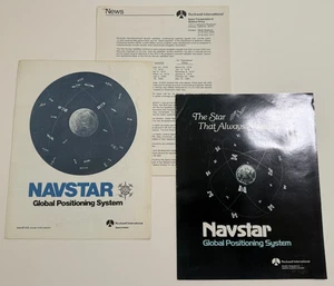 Rockwell International Navstar Satellite Brochures + Poster, Original, Vintg - Picture 1 of 12