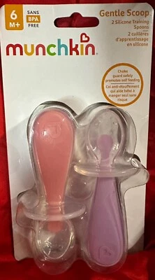New Munchkin PINK & PURPLE Baby Gentle Scoop Spoon 2 Count  - Image 1 of 2