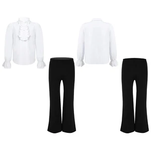 Kids Boys Renaissance Chacha Shirt With Pants Pant Gothic Vampire Costume Samba - Picture 1 of 26