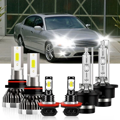 Para Infiniti Q45 2005-2006 6x Combo Faro LED Alto/Bajo Bombillas Antiniebla 6000K Foto 1 de 4