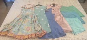 7 Piece Lot of Girls Dresses/Skorts/Shorts Size 6-7 Green/Blue/Pink - Picture 1 of 24