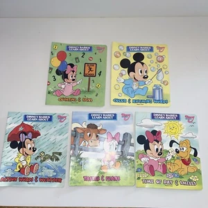 Disney Babies Learn About Soft Cover Wipe Clean Book Lot of 5 Vintage 1987-1988 - Picture 1 of 14