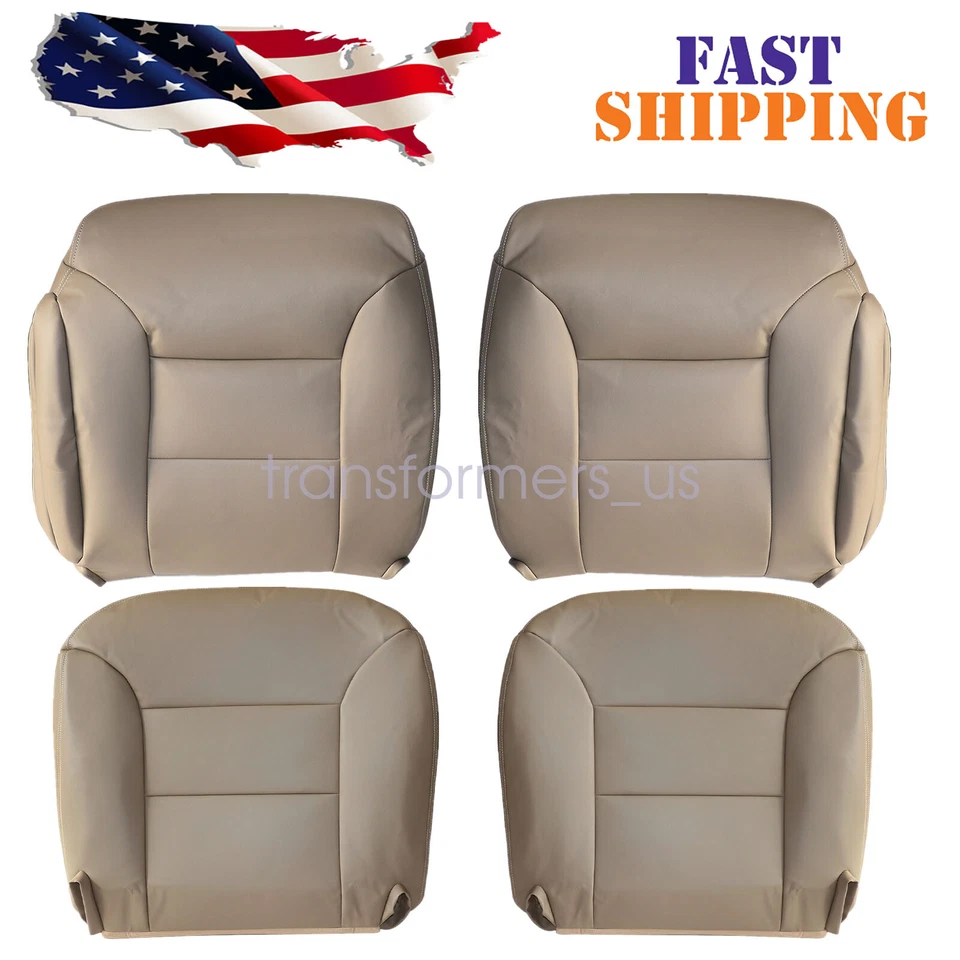 Cubiertas de asiento delanteras de cuero tostadas para Chevrolet Tahoe Suburban GMC Yukon 1995-1999 Foto 1 de 4