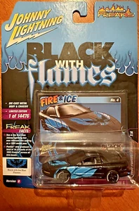 1993 Pontiac Firebird Trans Am T/A Black with Blue Flames Johnny Lightning 1:64 - Picture 1 of 1