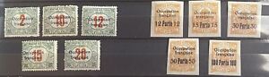 Hungary 1919 French Occupation Full Set Mint MH SC# 1NJ1-1NJ10 Postage Due Gems